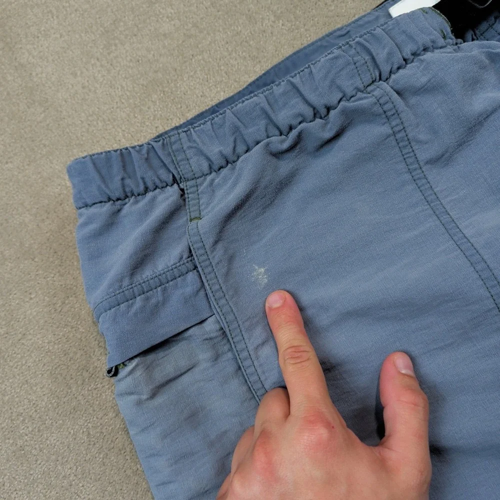 The North Face XL Y2K Blue Belted Hiking Shorts Gorpcore Nylon Lined Utility
